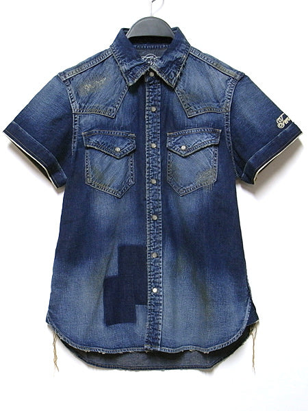 TMT S/SL CRUSH DENIM SHIRT 「Area」