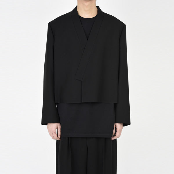 WOOL GABARDINE KIMONO SHORT JACKET