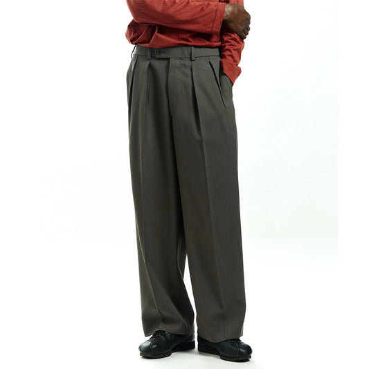  DOUBLE PLEATED TROUSERS ORGANIC WOOL SURVIVAL CLOTH  