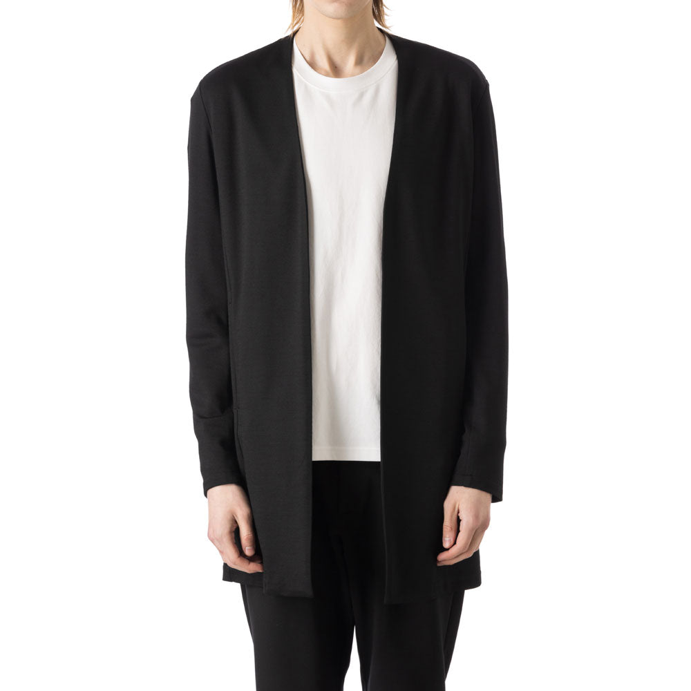 WO/NY SMOOTH COLLARLESS LONG CARDIGAN