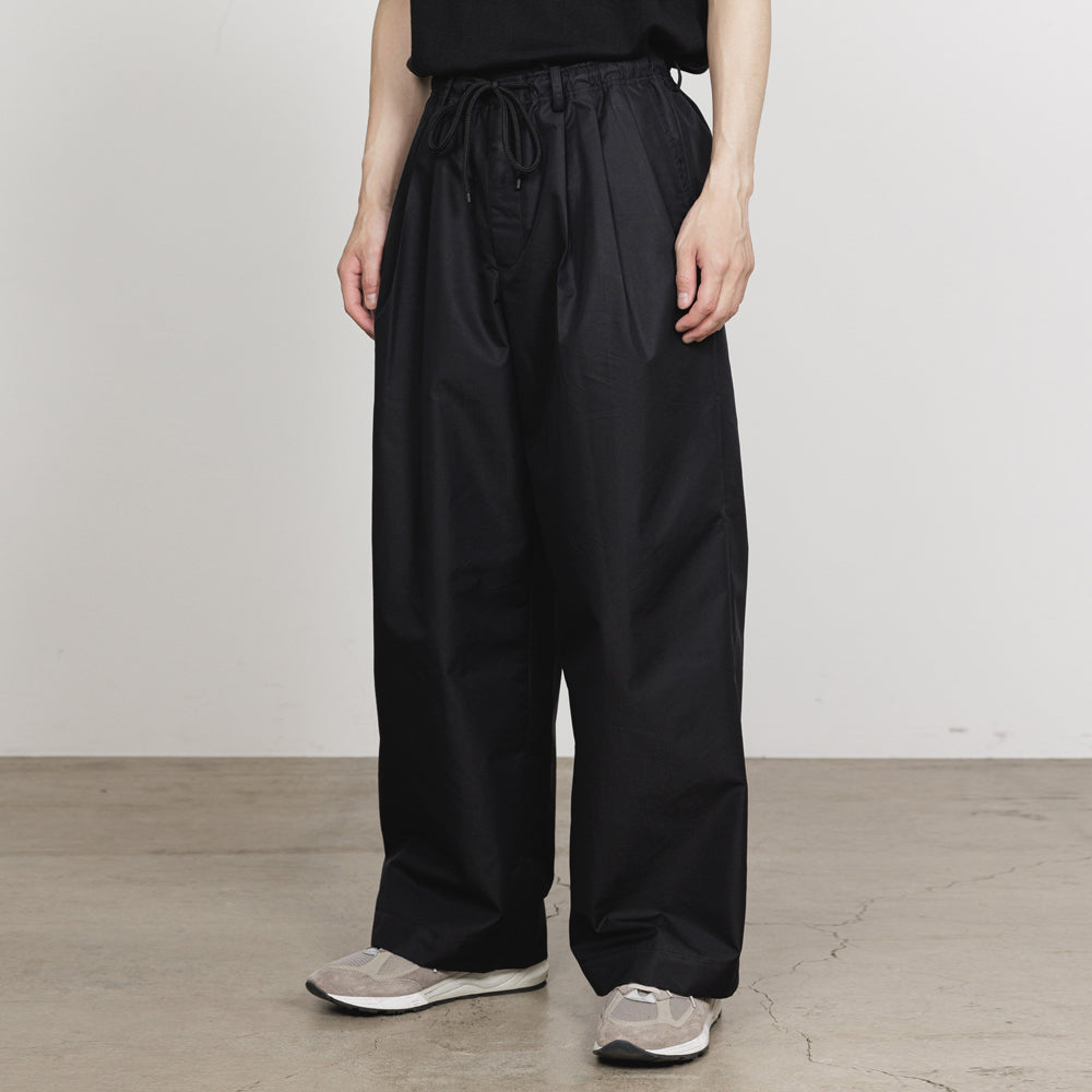 TRIPLE PLEATED EASY TROUSERS GIZA COTTON x RECYCLE POLYESTER