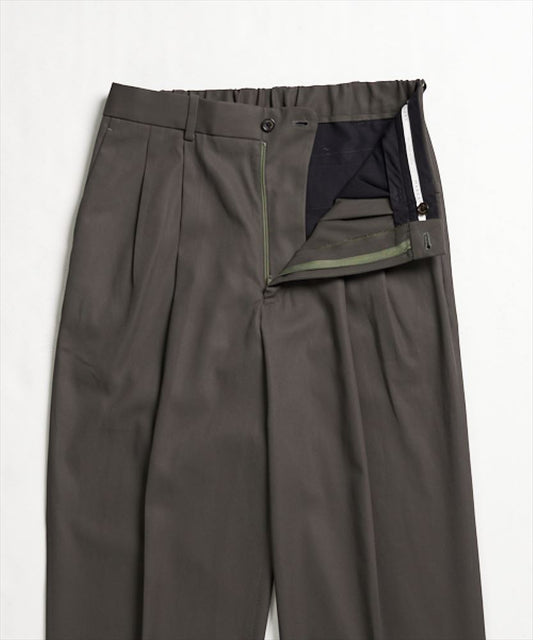  CLASSIC FIT DOUBLE PLEATED TROUSERS ORGANIC GIZA VOILE YARN TWILL  