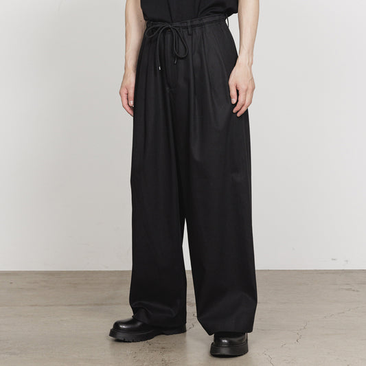  TRIPLE PLEATED EASY TROUSERS ORGANIC GIZA VOILE YARN TWILL  