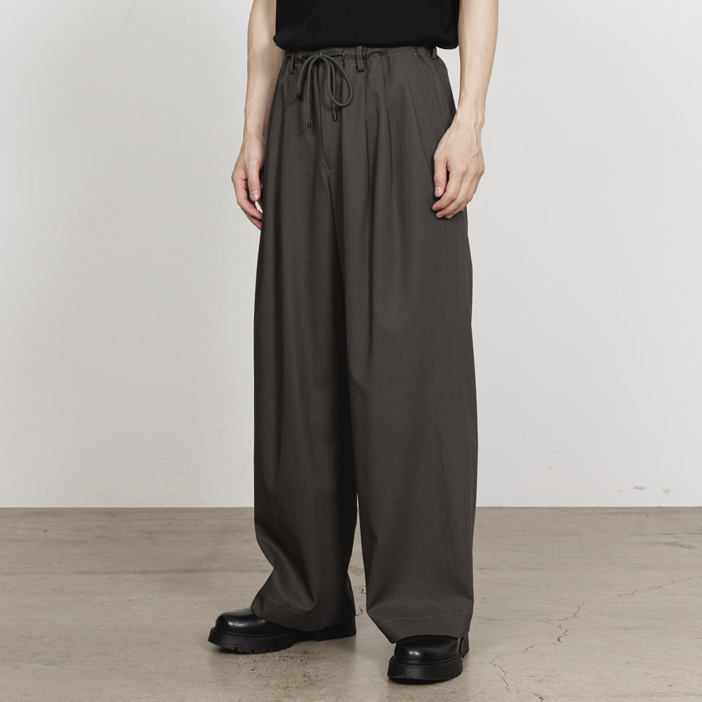 TRIPLE PLEATED EASY TROUSERS ORGANIC GIZA VOILE YARN TWILL