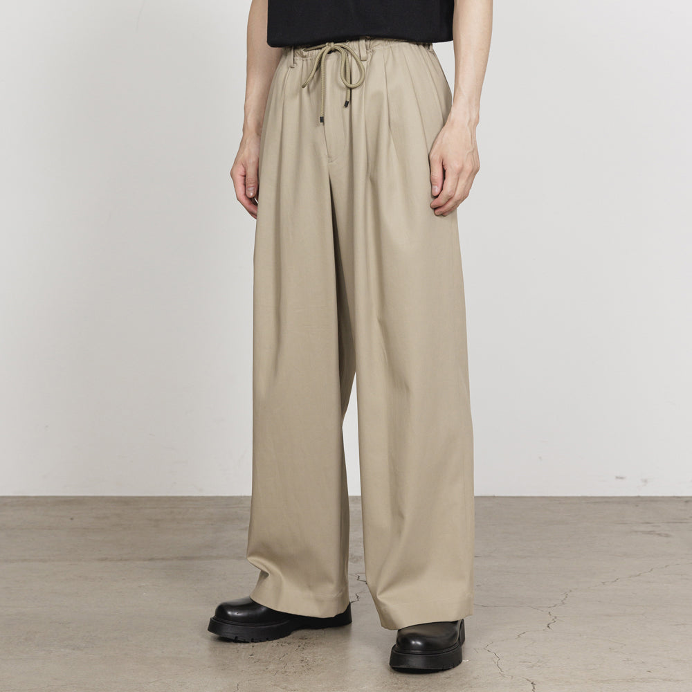 TRIPLE PLEATED EASY TROUSERS ORGANIC GIZA VOILE YARN TWILL