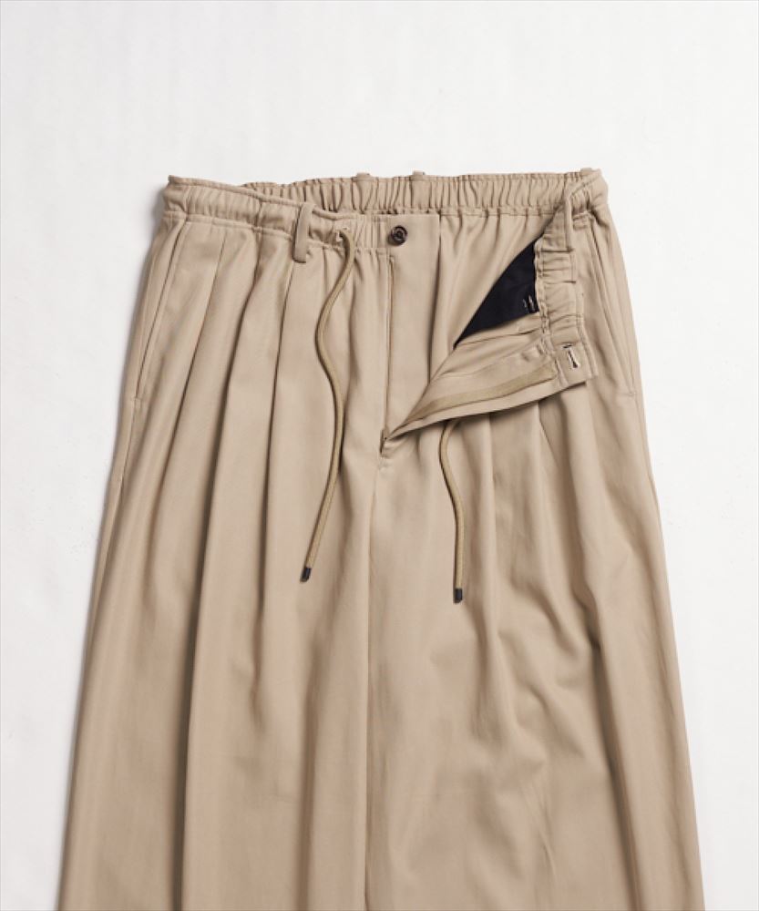 TRIPLE PLEATED EASY TROUSERS ORGANIC GIZA VOILE YARN TWILL