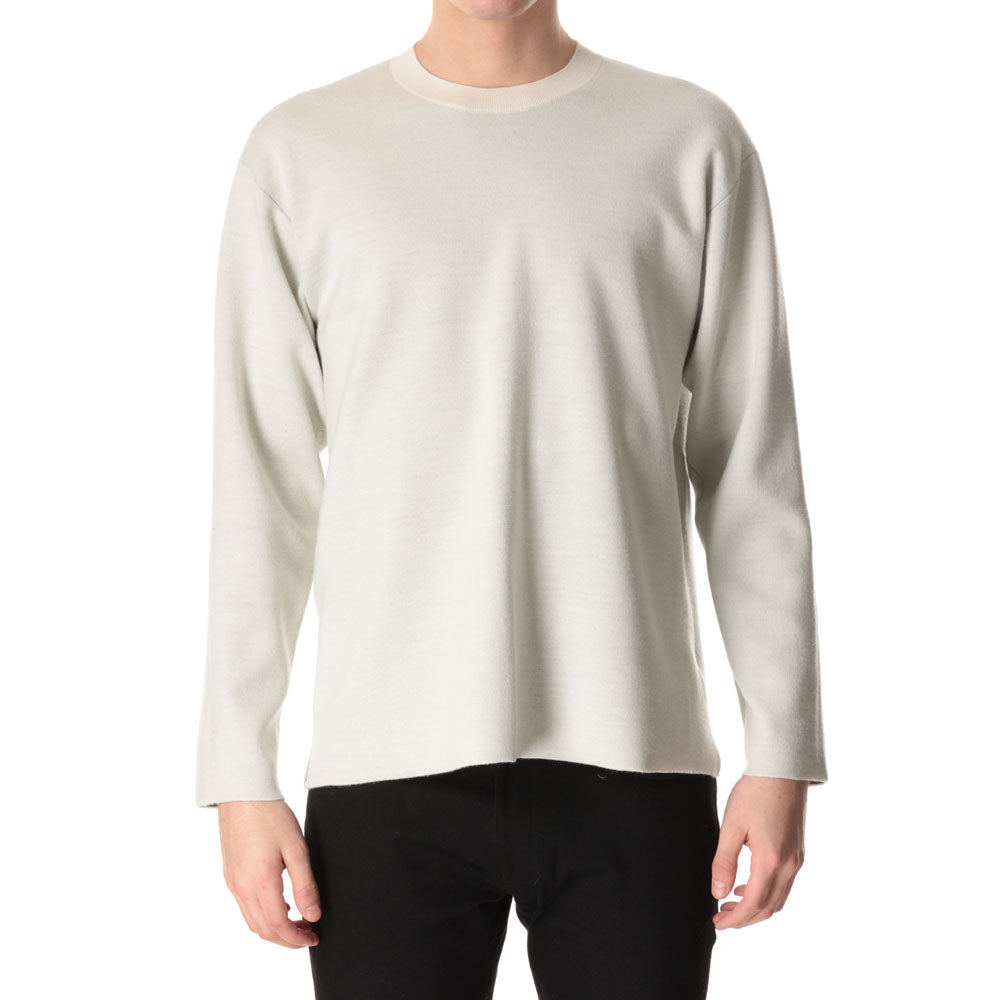 WO x PE DOUBLE FACE KNIT CREW NECK PULLOVER