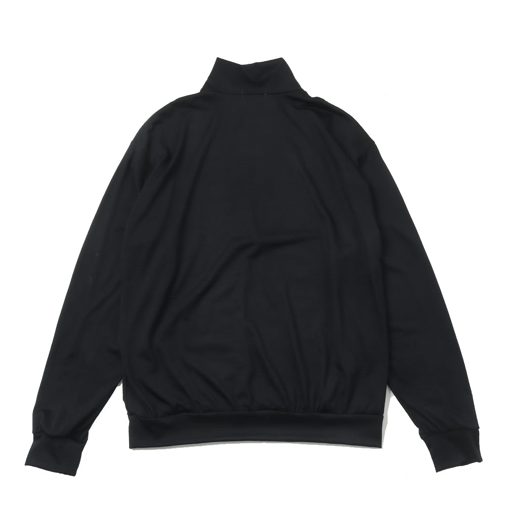 EXTRA FINE MERINO WOOL JERSEY HIGH NECK HALF ZIP