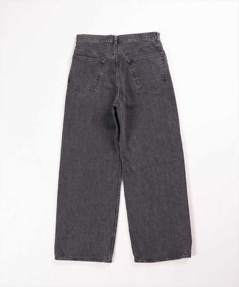 WIDE LEG JEANS ORGANIC COTTON 13.5oz SELVEDGE DENIM (FADED BLACK)