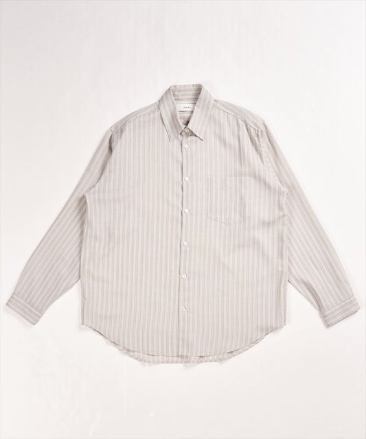  STRIPE SHIRT RECYCLE POLYESTER x WOOL  