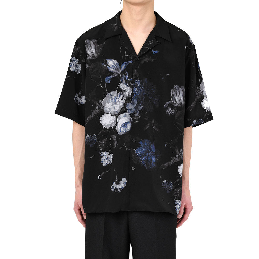 DECHINE OPEN COLLAR S/S SHIRT INKJET (OIL PAINTING FLOWER)