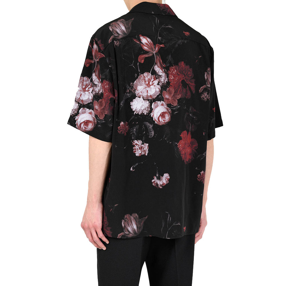 DECHINE OPEN COLLAR S/S SHIRT INKJET (OIL PAINTING FLOWER)