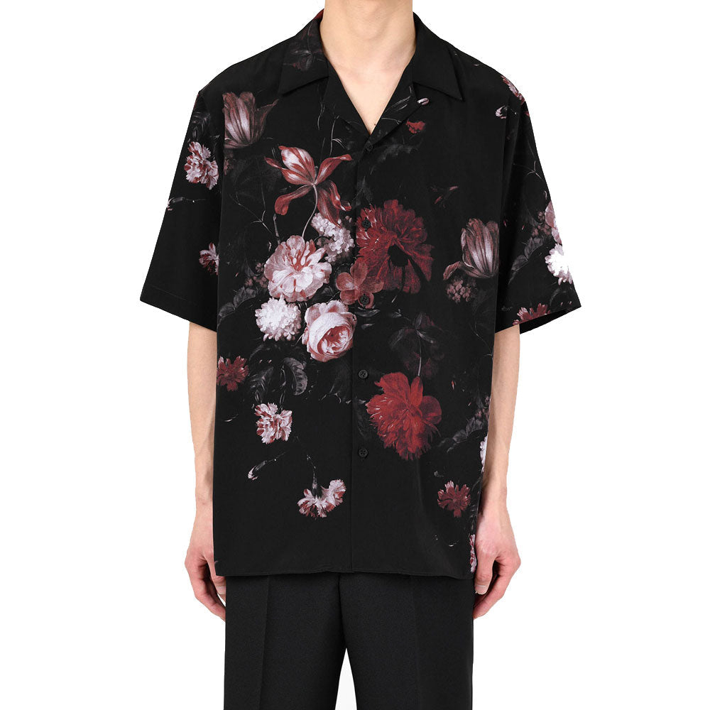 DECHINE OPEN COLLAR S/S SHIRT INKJET (OIL PAINTING FLOWER)