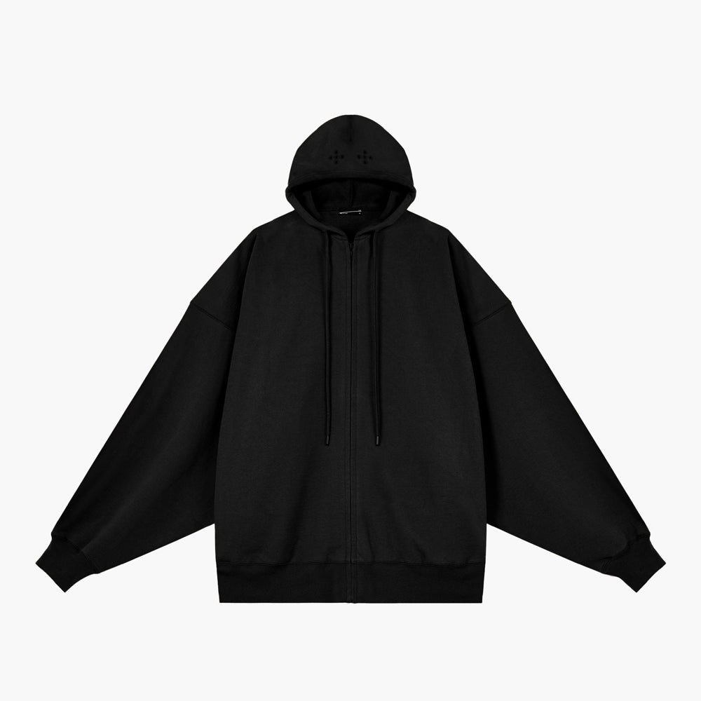 LOOP BACK CLOTH DOLMAN ZIP UP PARKA