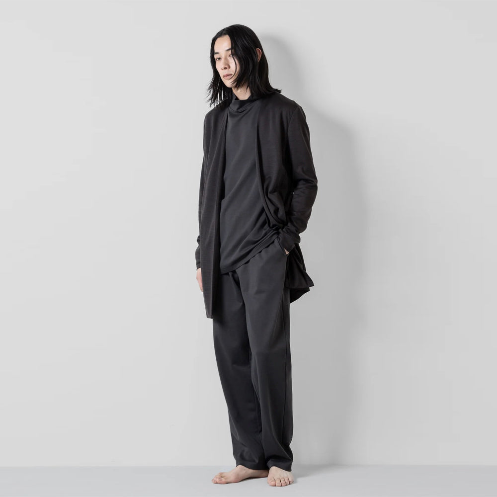 WO/NY SMOOTH COLLARLESS LONG CARDIGAN