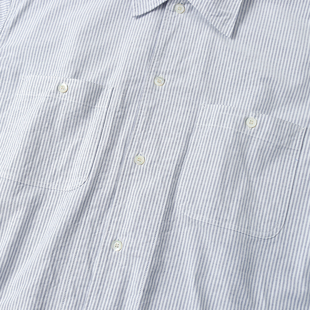 WORK SHIRT S/S ORGANIC COTTON OXFORD STRIPE