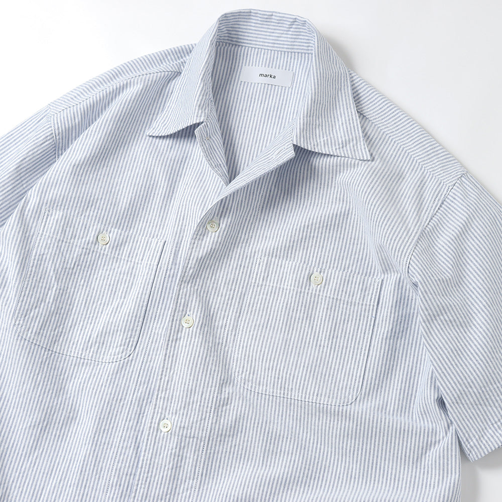 WORK SHIRT S/S ORGANIC COTTON OXFORD STRIPE