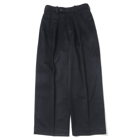  DOUBLE PLEATED CLASSIC WIDE TROUSERS CASHMERE FLANNEL  