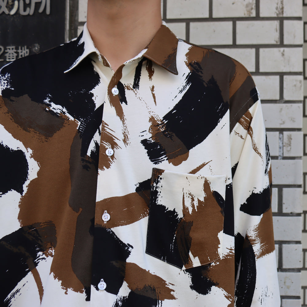 BRUSHED PRINT JERSEY L/S REGULAR SHIRTS