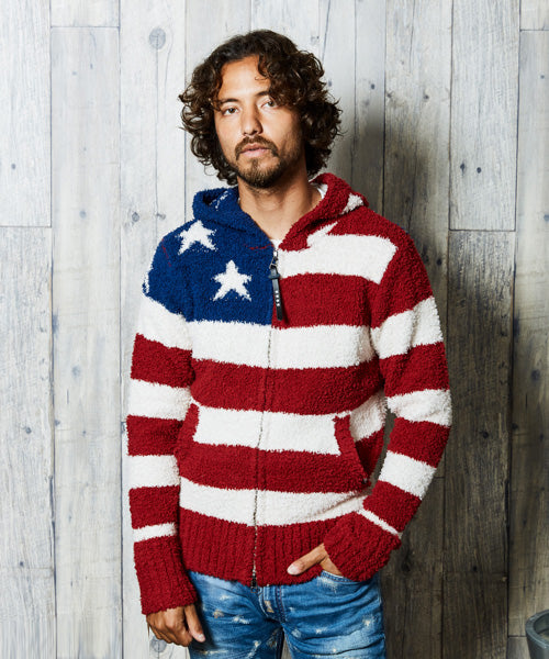 SHAGGY BOA US FLAG KNIT PARKA