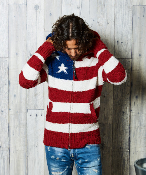 SHAGGY BOA US FLAG KNIT PARKA