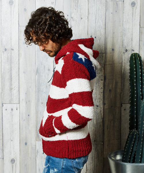 SHAGGY BOA US FLAG KNIT PARKA