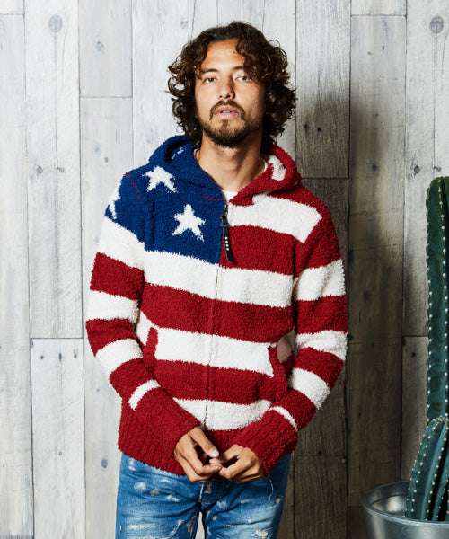 SHAGGY BOA US FLAG KNIT PARKA