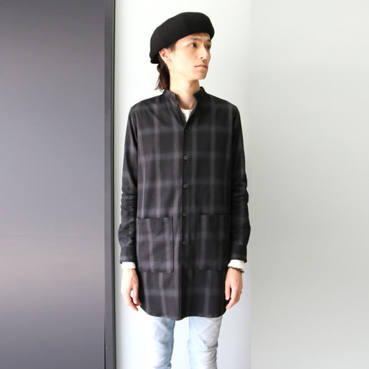  OMBRAY TWILL STRETCH LONG SHIRTS  