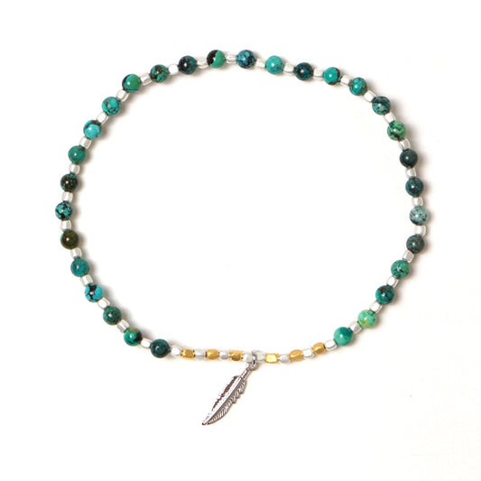  TURQUOISE x GLASS BEADS BRACELET  