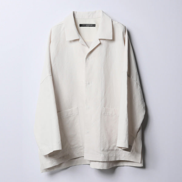 強撚コットンリネンオックス カバーオールシャツジャケット - KAZUYUKI 