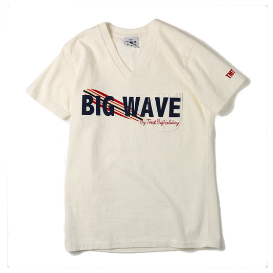  S/S ラフィー天竺TEE Vneck (BIG WAVE)  