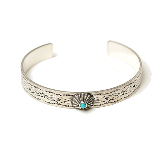  SILVER NATIVE TURQUOISE NARROW BANGLE  