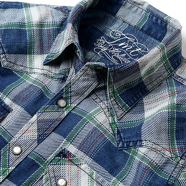 TMT L/SL ORIGINAL INDIGO CHECK SHIRTS TSH-S1706 「Area」