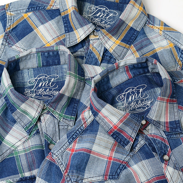 TMT L/SL ORIGINAL INDIGO CHECK SHIRTS TSH-S1706 「Area」