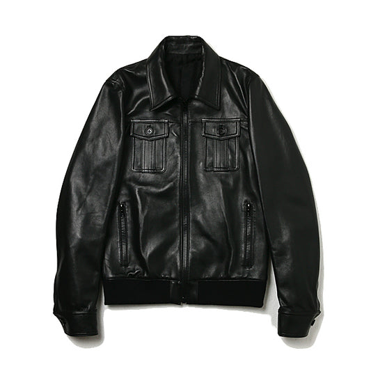  FLAP POCKET LEATHER BLOUSON  