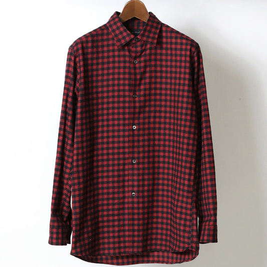  撚り杢 GINGHAM起毛 SHIRTS  