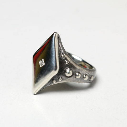  SILVER DIAMOND RING (RHOMBUS)  