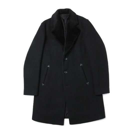  MOUTON LAPEL WOOL COAT  