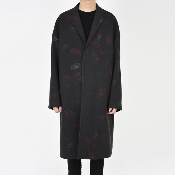 MELTON INKJET ROSE PHOTO BIG COAT