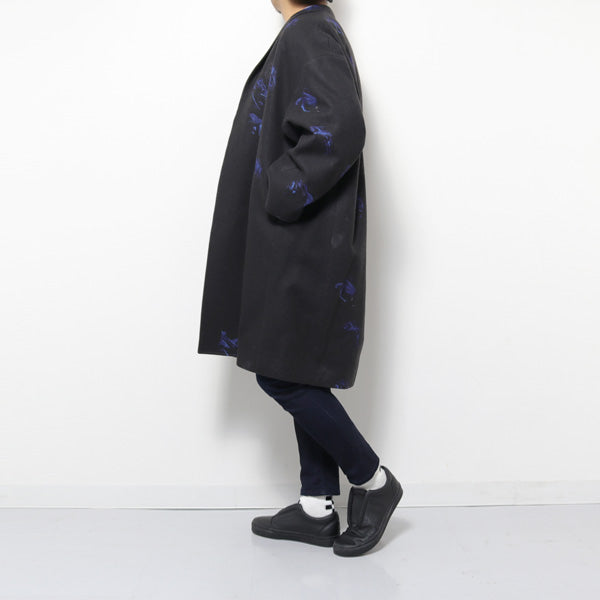 MELTON INKJET ROSE PHOTO BIG COAT - LAD MUSICIAN 「Area」