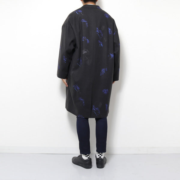 MELTON INKJET ROSE PHOTO BIG COAT - LAD MUSICIAN 「Area」