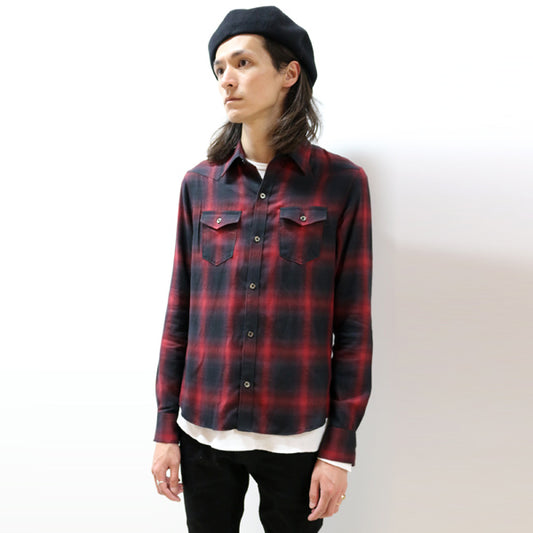  C/R OMBRAY 起毛 WESTERN CHECK SHIRTS  