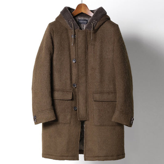  WOOL MOHAIR x SHAGGY フーデッドコート  