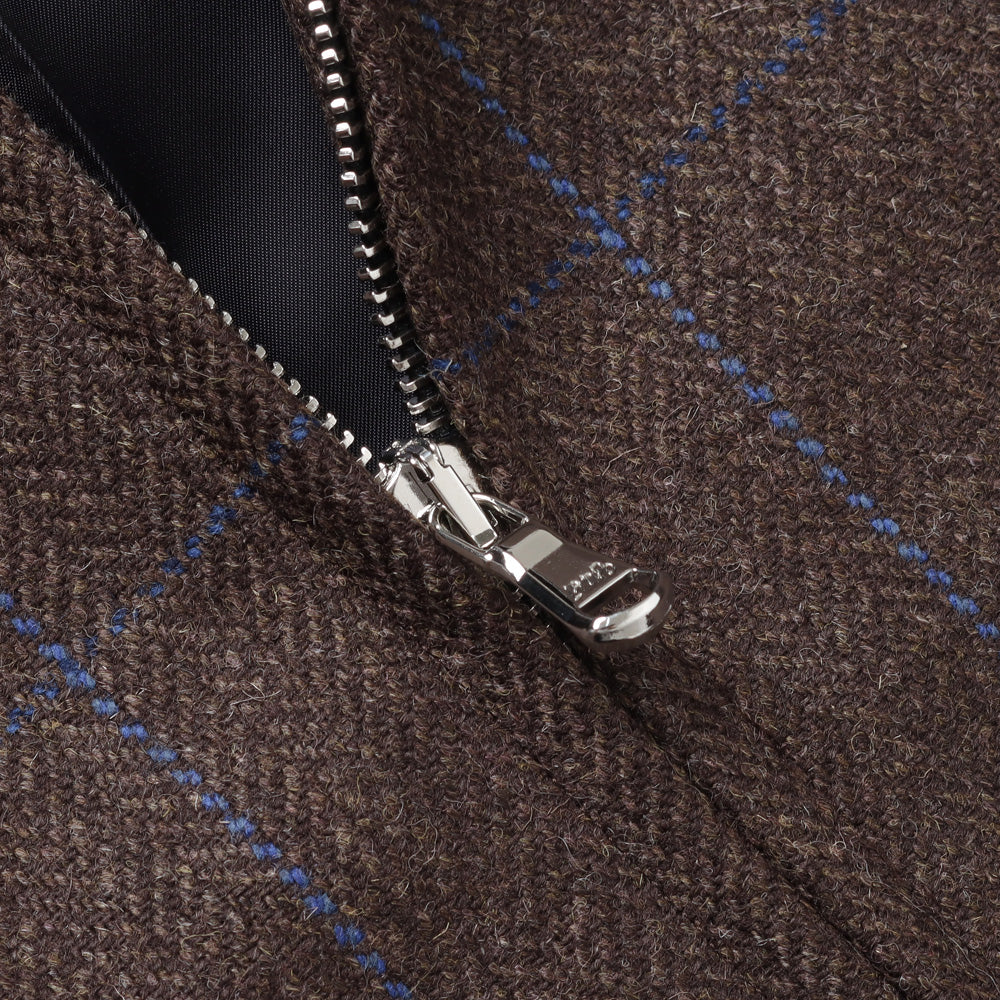 INTERIM-LOVAT TWEED HARRINGTON JACKET-zip