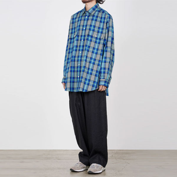 WORK SHIRT WIDE FIT ORGANIC COTTON OXFORD CHECK - marka 「Area」