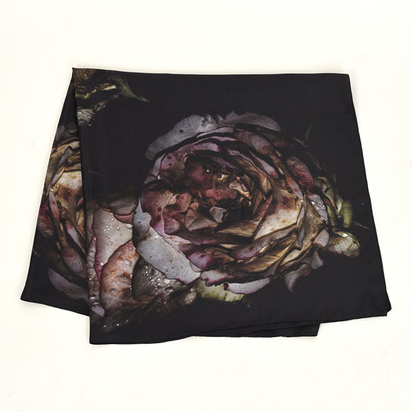 SCARF SILK TWILL RAIN FLOWER